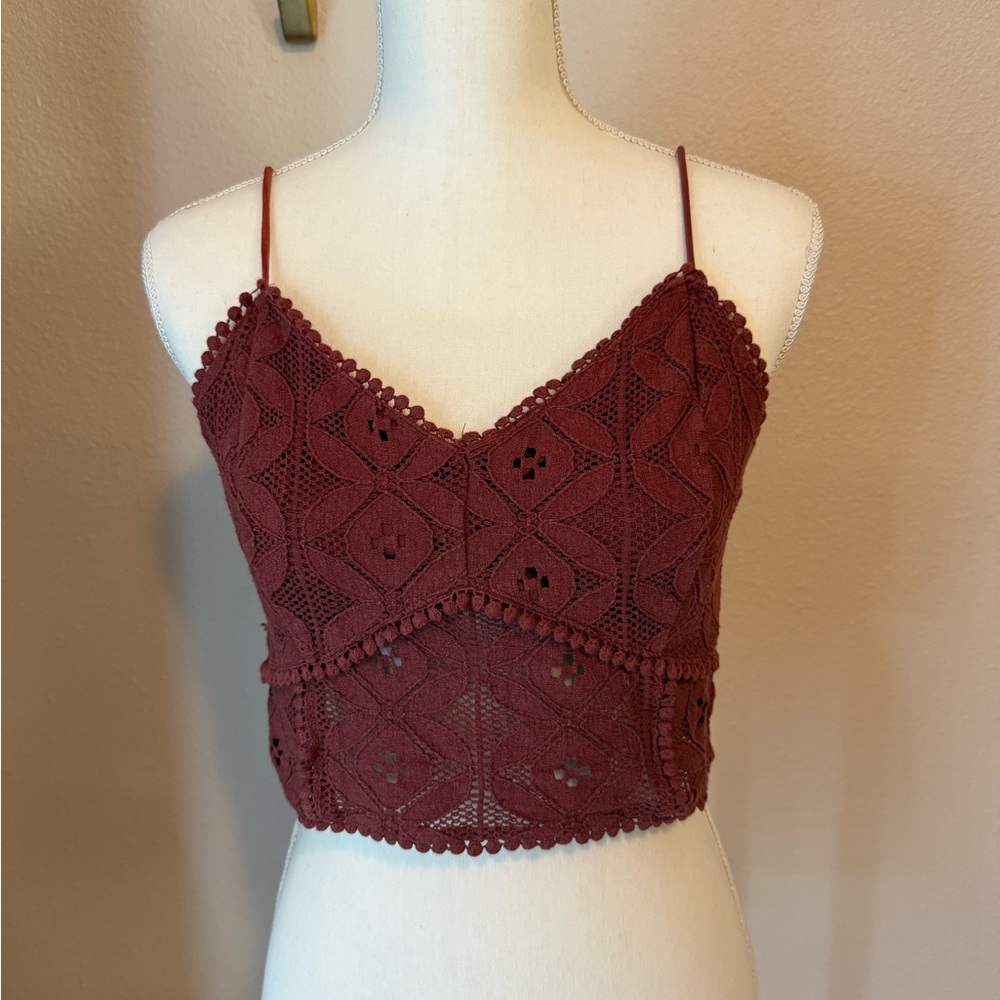 Willow Maroon Lace Camisole